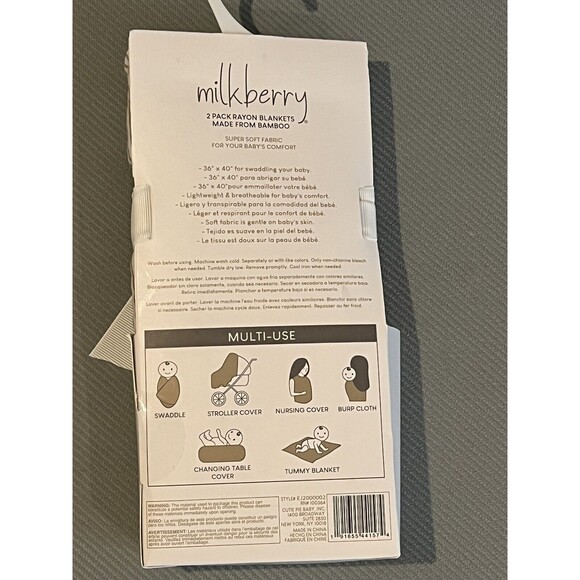 Milkberry Swaddling Blankets Newborn Rayon Bamboo Beige Stripes Farm Animals Cow - Picture 5 of 5